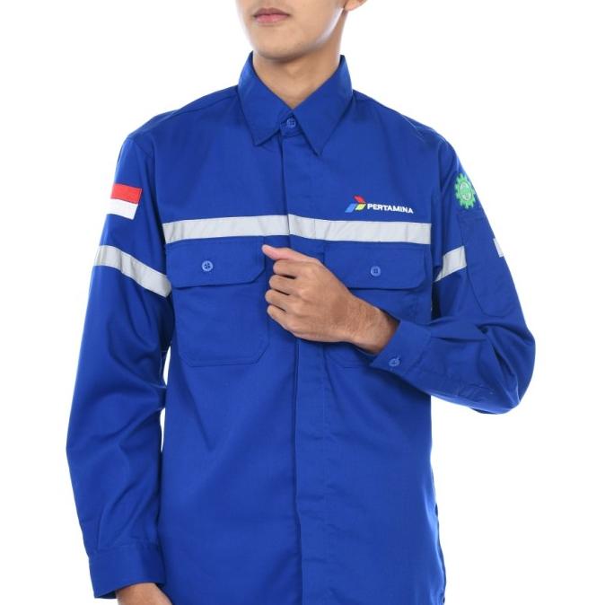 Baju Pertamina Tangan Panjang Atasan Wearpack Pertamina Serangam Kerja