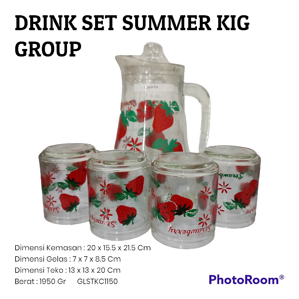 GELAS SET SUMMER KIG GROUP (KHUSUS KURIR INSTANT) GLSTKC1150