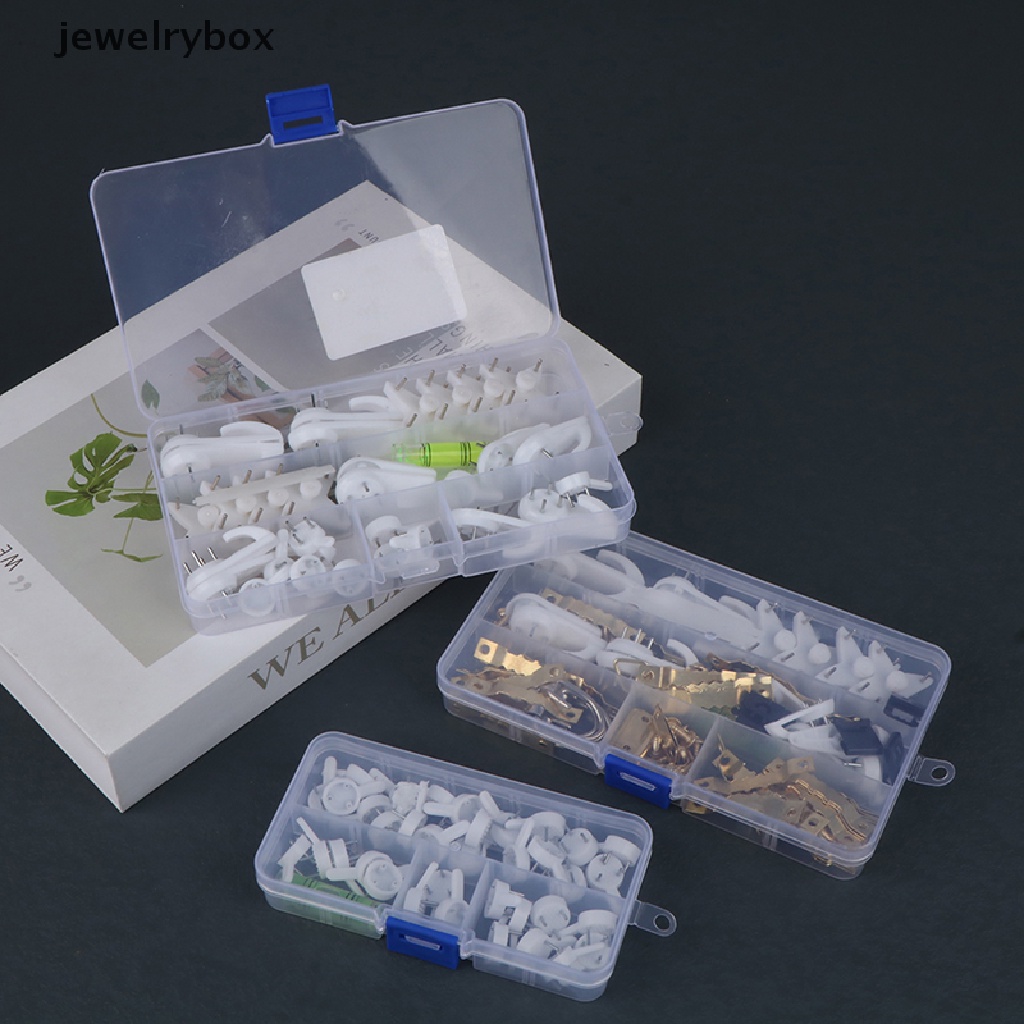 [jewelrybox] Kait Gambar Dinding Bingkai Berat Kuat Paku Fixing Kit Nail Hook Plastik Paing Butik