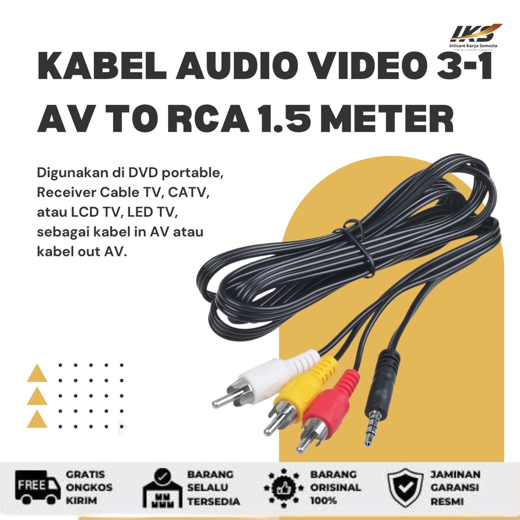 KABEL AUDIO VIDEO AV RCA 1.5 METER