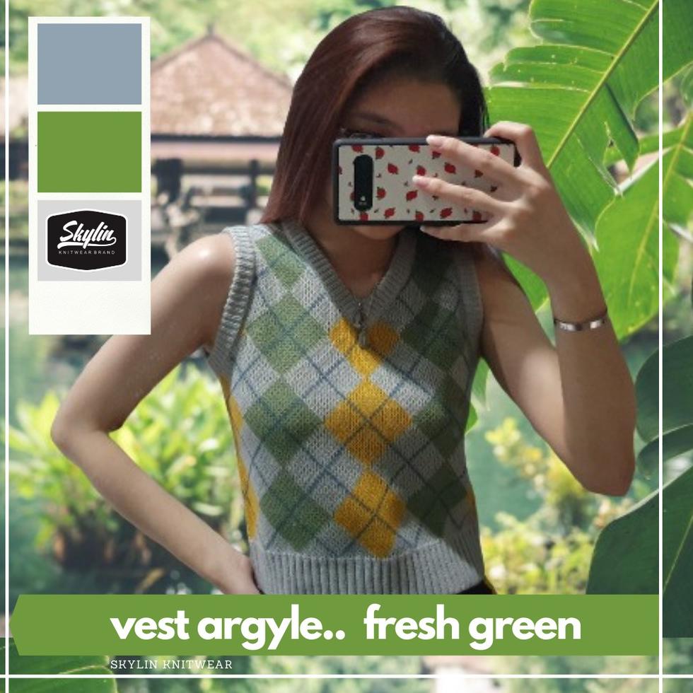 HOT SALE Rompi Wool Argyle By SKYLIN - VEST CROP ARGYLE