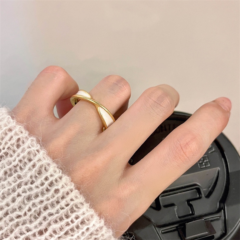 Emas Gross Drop Glaze Ring Female Ins Style Cincin Jari Telunjuk Mode Sederhana