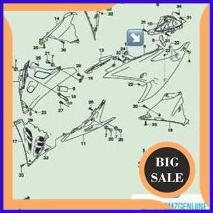 sparepart Set Cover Fairing Samping Atas-Cowling Side Upper Hitam Doff Suzuki GSX 150 R Original SGP