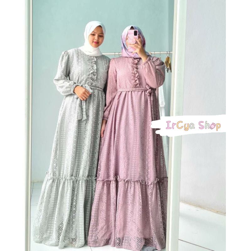 Zizara || Dress Gamis Brukat Jumbo Big Size - Ukuran 5L, XXXL, XXL, XL, L, M, S