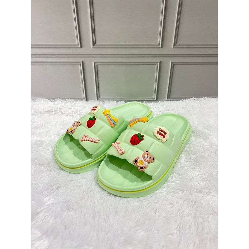 Sandal selop fuji bantal wanita jibitz gemoy jelly EVA ringan empuk nyaman