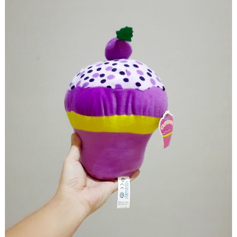 Boneka Kue Cake Ungu Original Size 25 Cm/ Boneka Makanan/ Boneka Kue