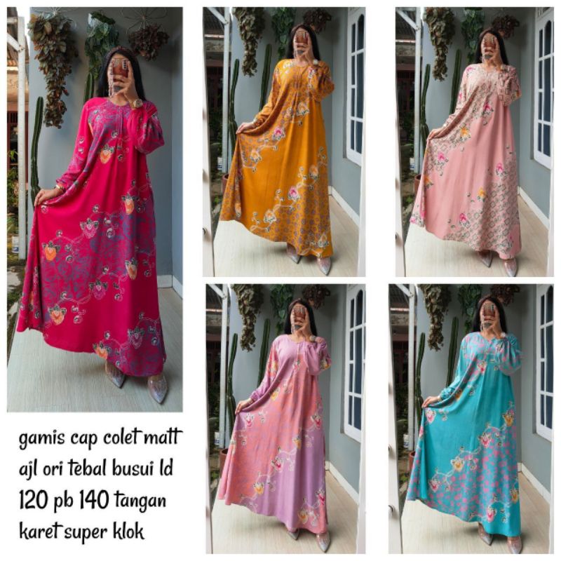 Gamis Cap Jumbo LD 116 118 120 Rayon AJL Ori Tebal Busui