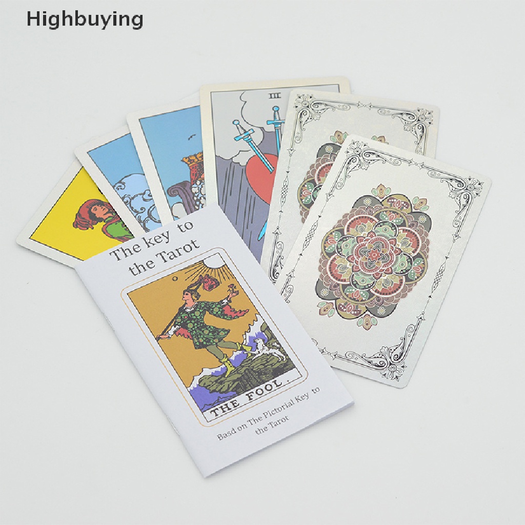 Hbid Set Kartu Tarot Gift Box Foil Emas Tarot Card Hot Stamping PVC Tahan Air Tahan Aus Board Game Solitaire Ramalan Glory