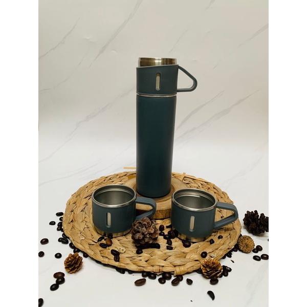 Termos Sultan Vacuum Flask Set/ Botol Minum Cangkir Premium Free Grafir Nama Hampers Gift