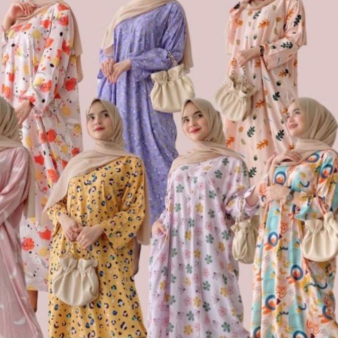 ⅎ COD DASTER GAMIS RAYON VISCOSE LENGAN PANJANG JUMBO LD 120 ☆
