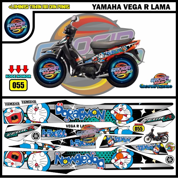 STRIPING VARIASI YAMAHA VEGA R LAMA DORAEMON / STIKER VARIASI YAMAHA VEGA R OLD KARTUN / STIKER MOTO