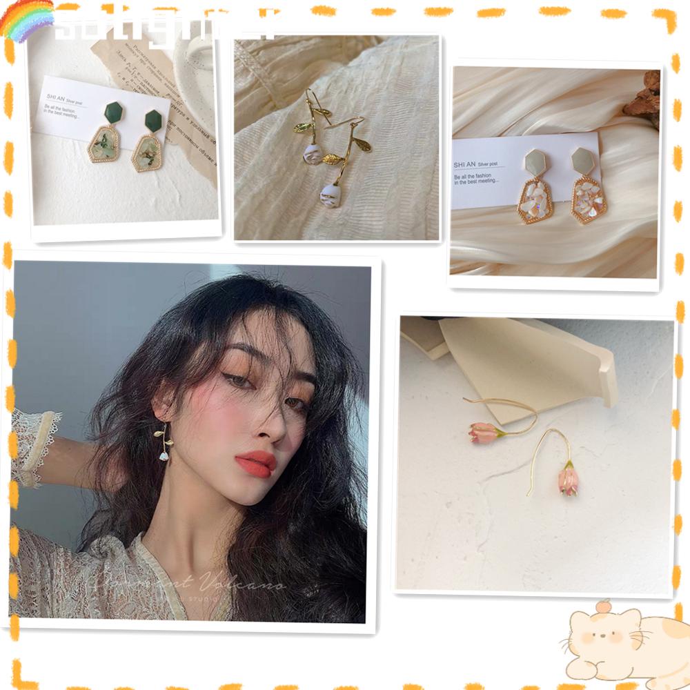 Solighter Anting Romantis Putus Berlian Tulip Aksesori Mewah