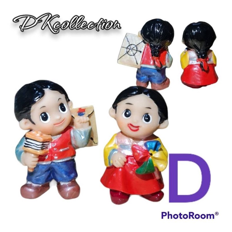 miniatur couple korea souvenir pajangan boneka couple korea merchandise pasangan korea mini miniatur pasangan korea