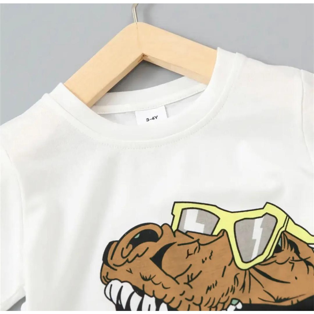 PROMOO SETELAN ANAK/SETELAN MOTIF TREX MODEL TERBARU/PAKAIAN ANAK LAKI-LAKI TERPOPULER 1-5 TAHUN