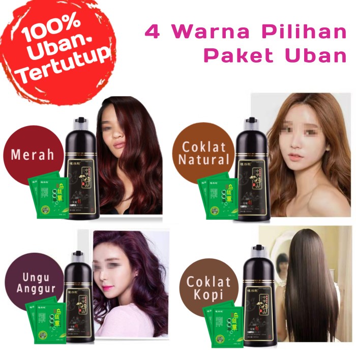 Zhi Ran Mei Shampoo Herbal Cat Pewarna Penghitam Rambut Uban ZhiRanMei