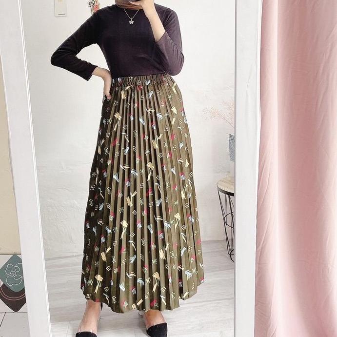 ✺ JNW-ROK PLISKET MOTIP KEMBANG ABSTRAK DAISY/DAILY/YEJIN/MOTIP KEMBANG ROK PLISKET ALLSIZE ♢