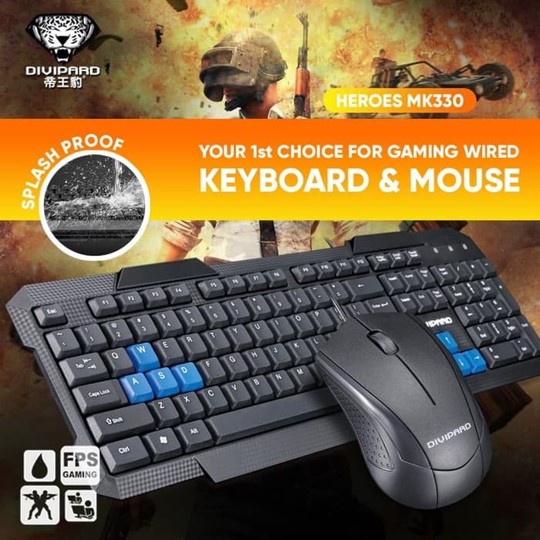 Keyboard Mouse Combo Divipard MK330 USB Office Keyboard