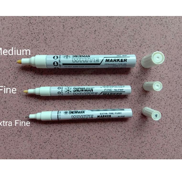 

H86 Spidol snowman putih medium, fine, extra fine besar dan kecil TERBARU ㅓ