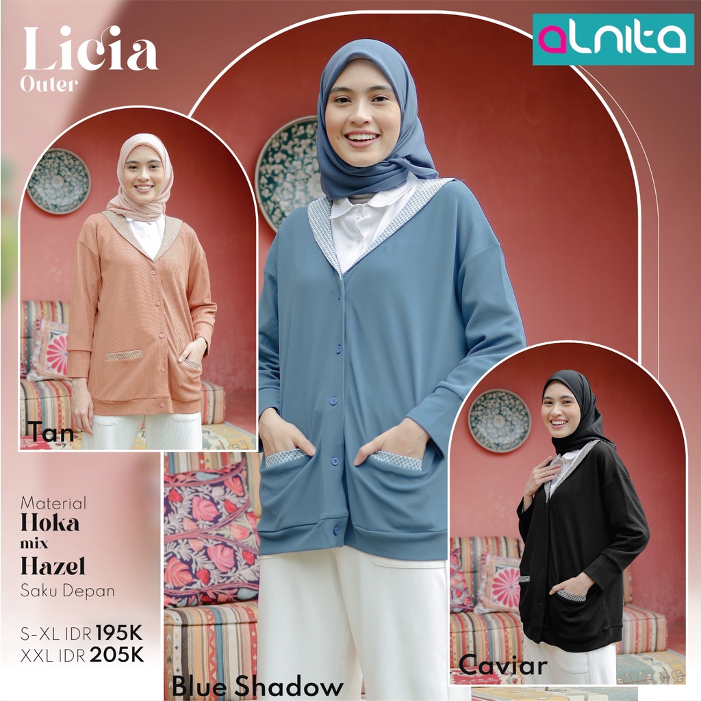 Alnita LICIA Atasan Bahan Hoka mix Hazel Atasan Trendi Fashion Wanita by Alnita Bisa COD