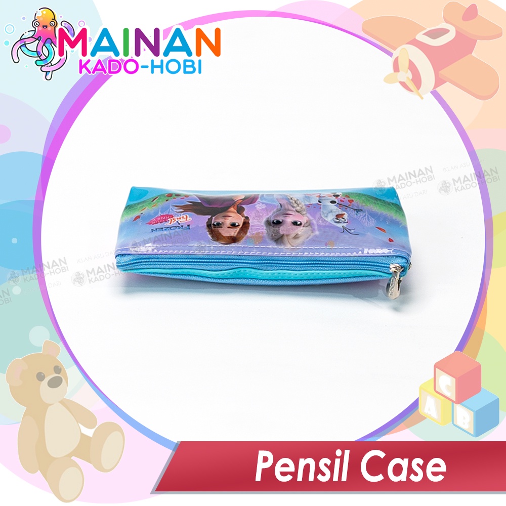 SOUVENIR PENCIL BAG KOTAK PENSIL RESLETING KARAKTER FROZEN ANAK PEREMPUAN