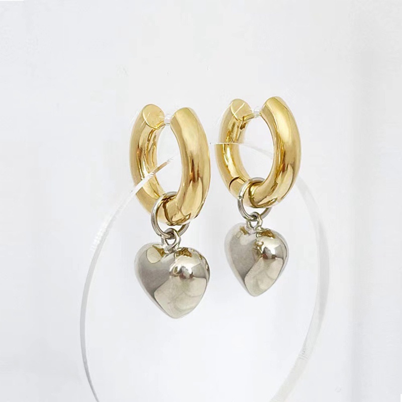 Gadis Jantung Anting Menggemaskan Telinga Hoop Drop Anting-Anting Wanita Cinta Hati Manis Perhiasan Wanita Tindik Stud Earrings