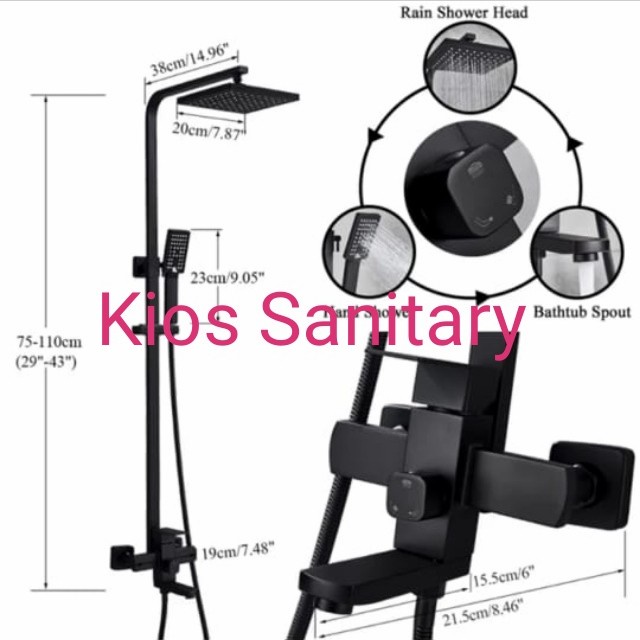 Terlaris Shower Tiang Panas Dingin Black Carlo Fiontini