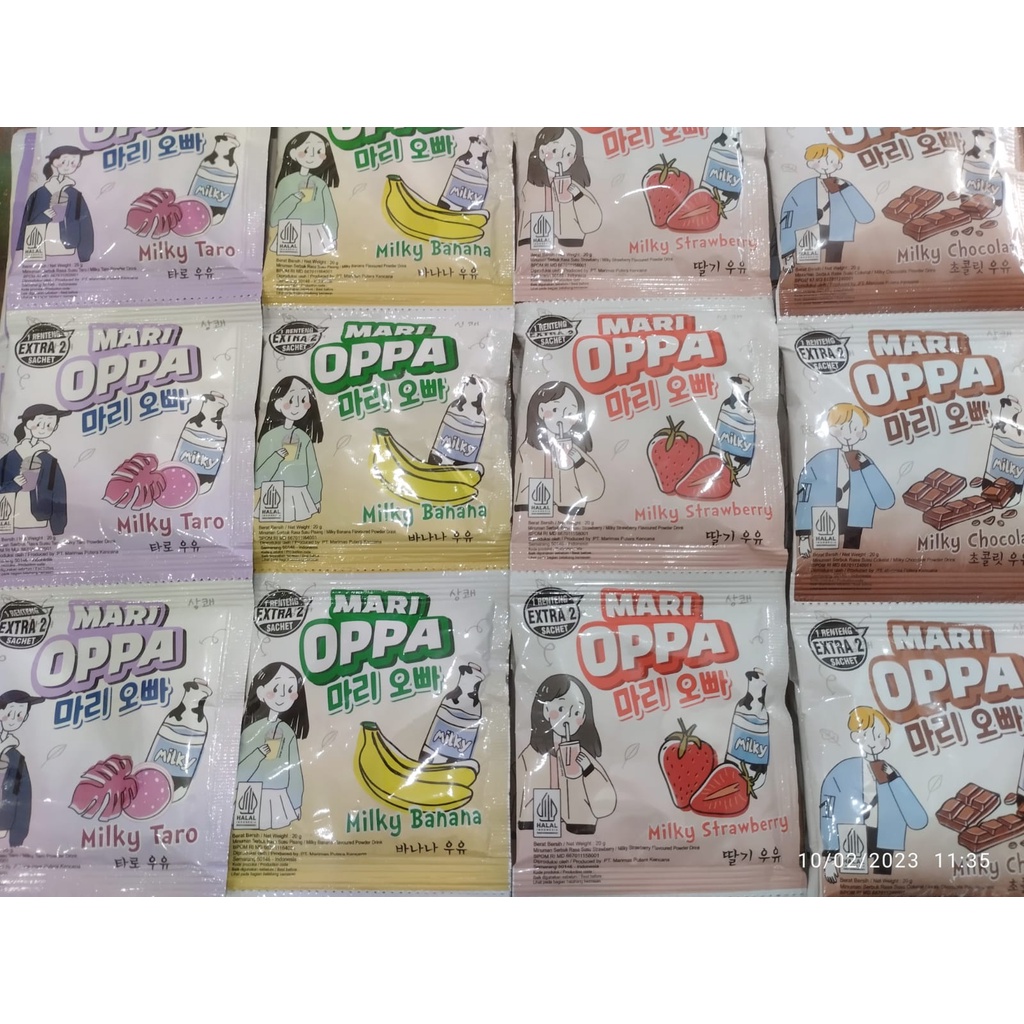 

Mari oppa minuman Sachet Milky 20gr RTG 10+2