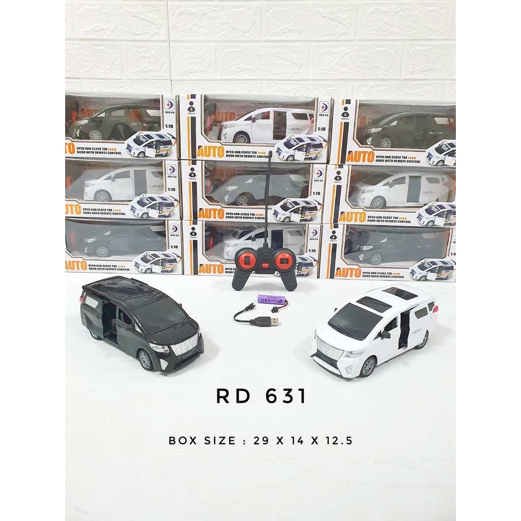 RC Mobil ALPHARD Open Sliding Door warna Hitam / Putih 1:18 (CHARGER)