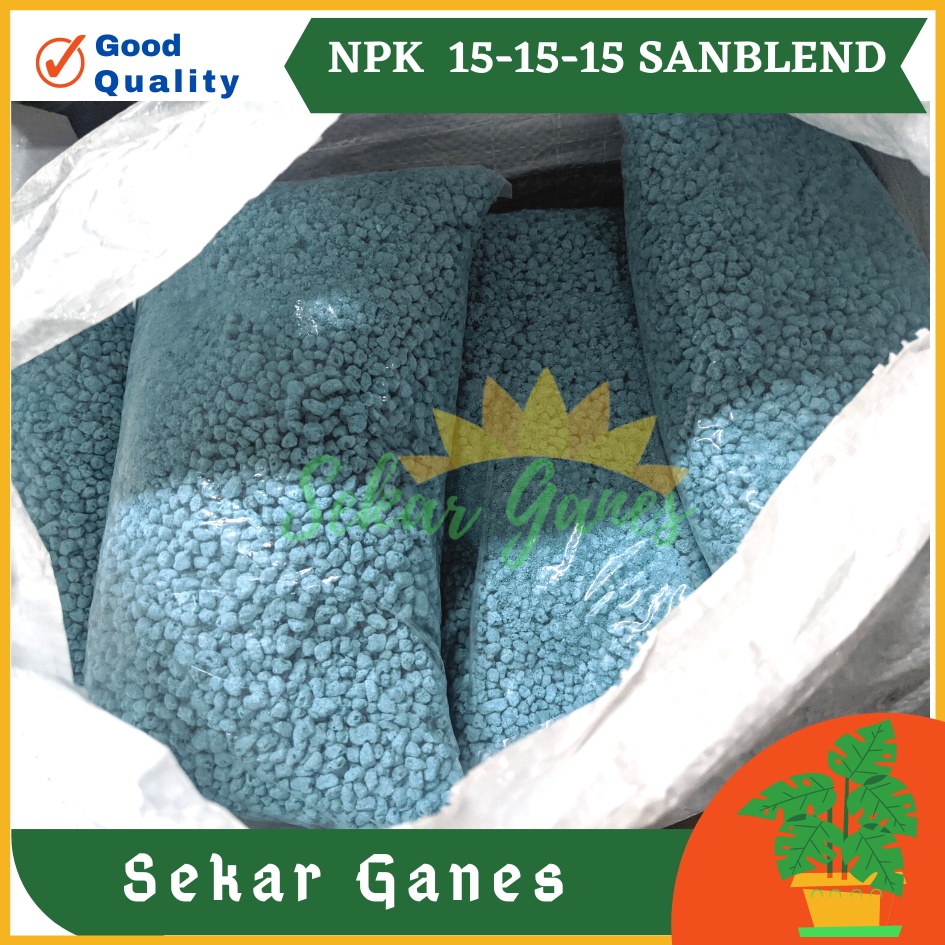 PUPUK SANBLEND NPK 151515 Kemasan 1kg 500gr Bentuk Butiran Compact