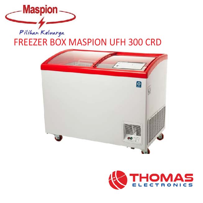 FREEZER BOX Maspion UFH 300 CRD UFH300CRD 300 LITER KACA GARANSI RESMI