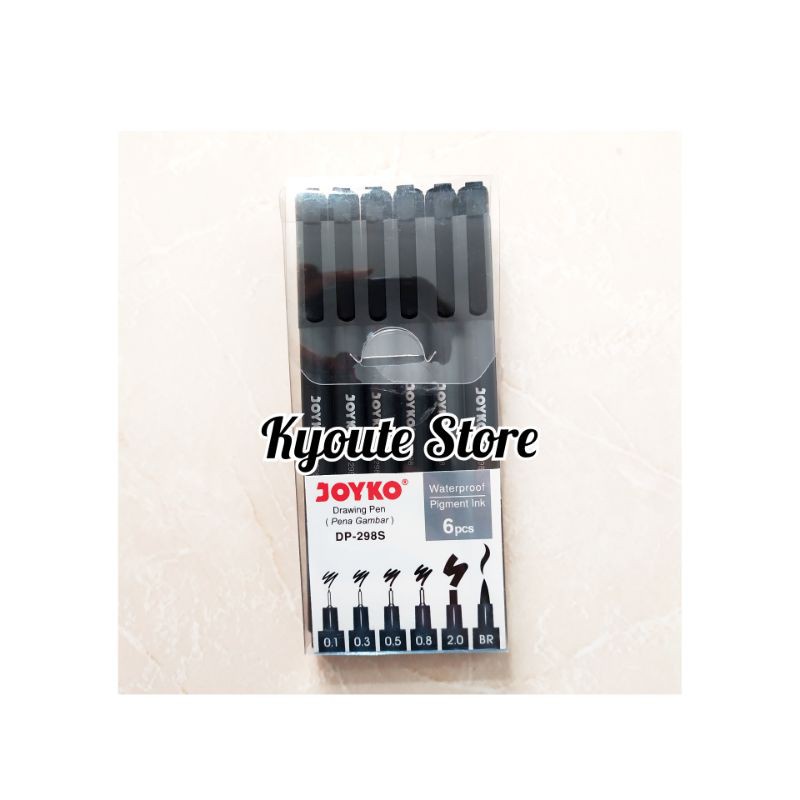 

Terlaris ✨ -Joyko Drawing Pen Set 6 pcs Waterproof Liner Pen Doodle Writing Black Ink- 2.2.23