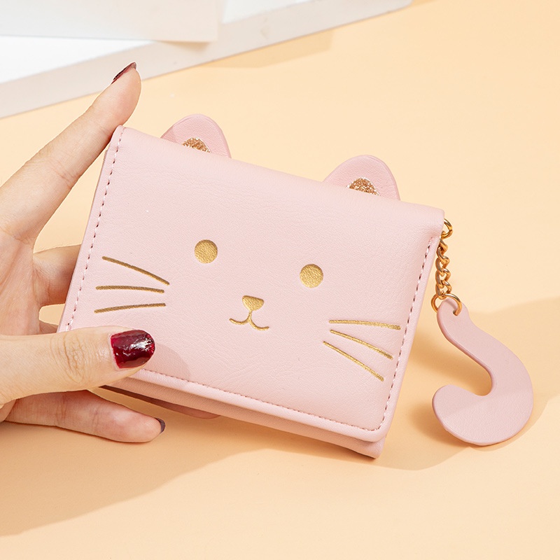 DOMPET LIPAT WANITA MINI KULIT PINK BISGSKY WA649P3 LUCU CEWEK KOREA KARTU UANG KOIN IMPORT MURAH KECIL PENDEK PREMIUM SIMPLE FASHION CEWEK BRANDED BATAM