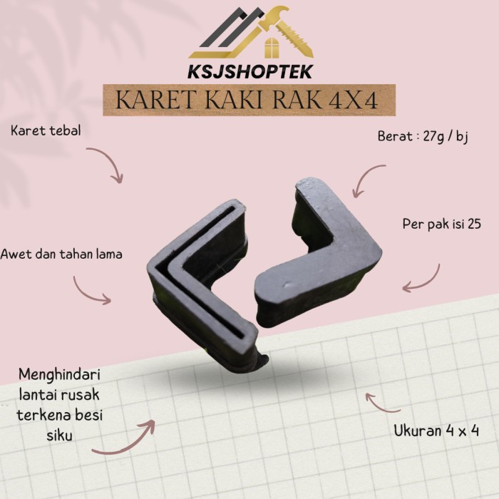 Karet Kaki Siku Lubang 4x4 / Karet Siku Besi