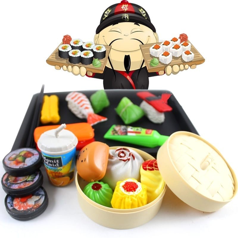 Mainan Anak Nampan DIMSUM PLAYFOOD SET Kitchen MASAKAN SUSHI SS1592 /mainan anak cewek /mainan anak cowok/masak masakan /mainan murah