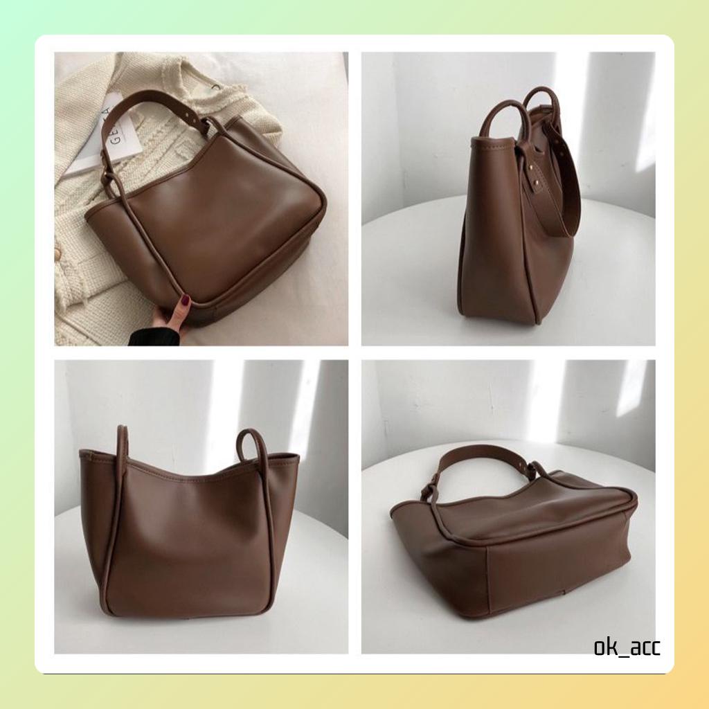 BARU Tas Selempang Kulit Wanita Rantai Messenger Luxury Mini Bag FT63 coklat kopi coffee kulit cantik 29 x 11.5 x 28 cm
