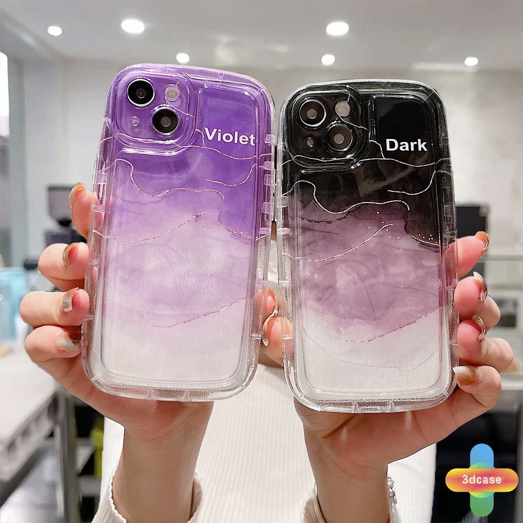 Kompatibel Untuk IPhone XR 11 12 13 14 PRO MAX 6 7 6S 8 14 Plus X XS MAX 11 12 13 SE 2020 6SPlus 7Plus 6Plus 8Plus 14Plus Kesan Gradasi Ungu Soft Case