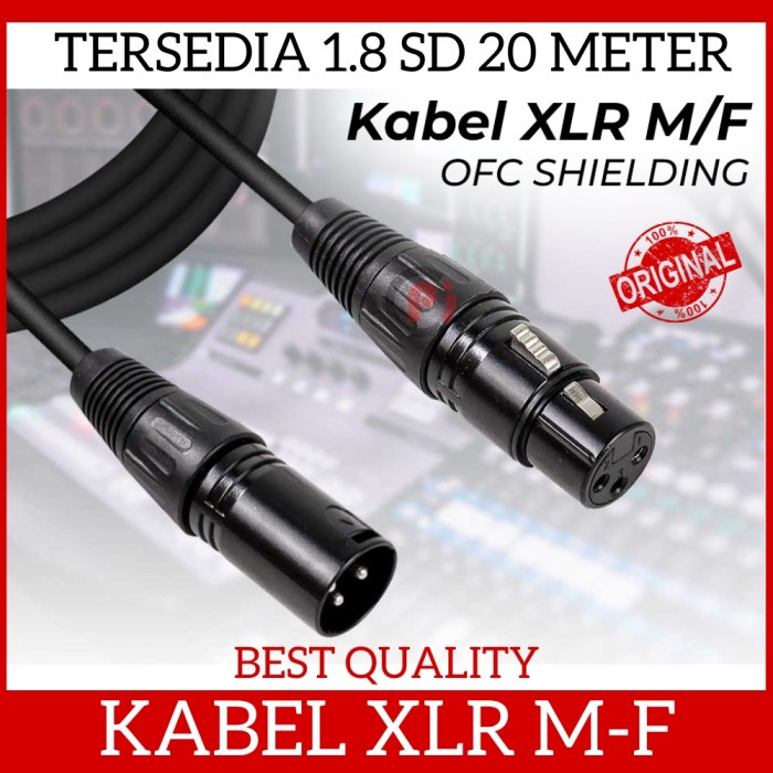 Kabel Audio Mic Karoke XLR Male to Female OFC Shielded Banyak Ukuran