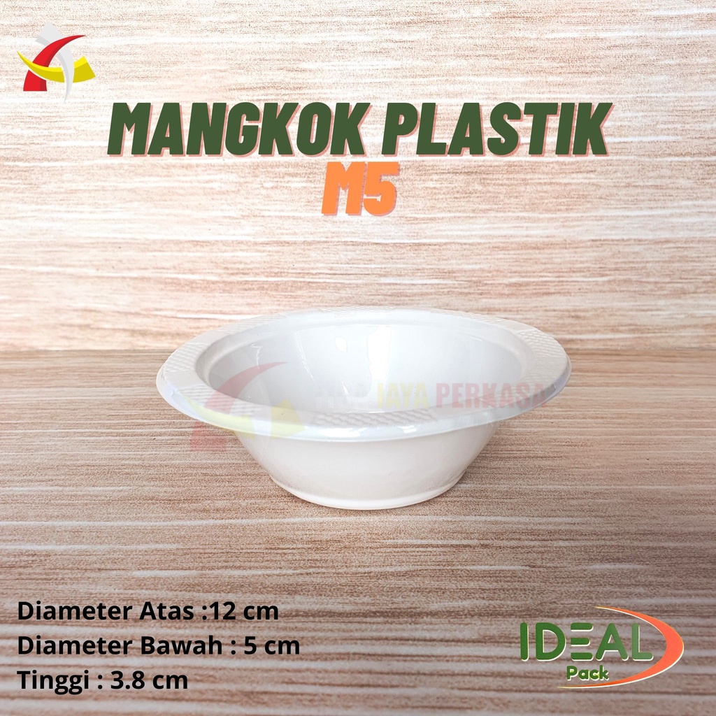 Mangkok Plastik Kecil M5 PET IDEAL / Mangkok Sekali Pakai @50 Pcs