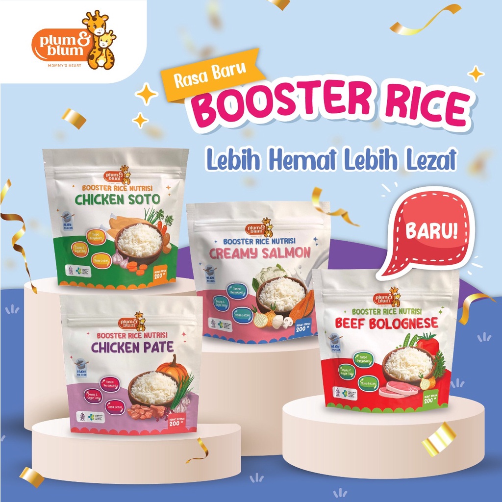 

Plum & Blum Booster Rice Nutrisi- Beras MPASI BB Booster Mix Rasa 200Gr 8+M