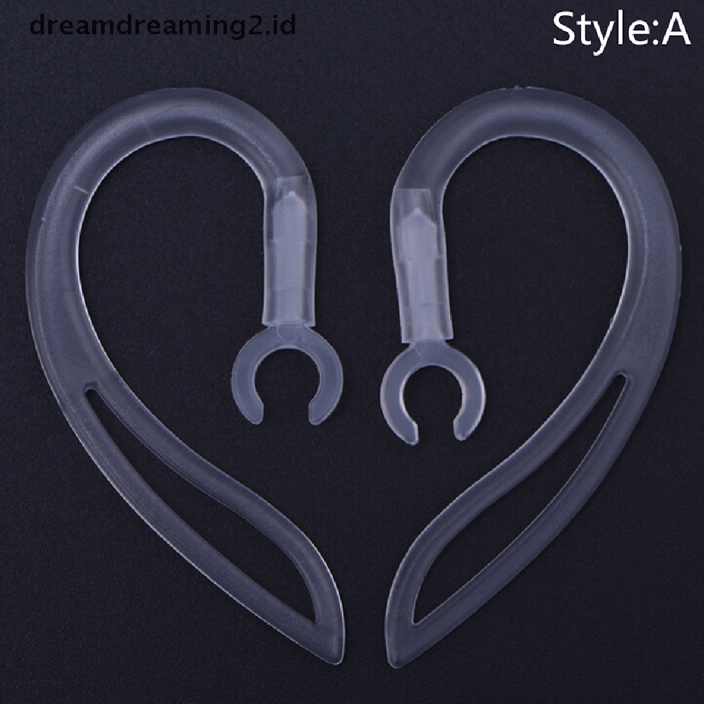 (dream) Klip Loop Pengait Telinga Earphone Silikon Earbud Bluetooth Bening.