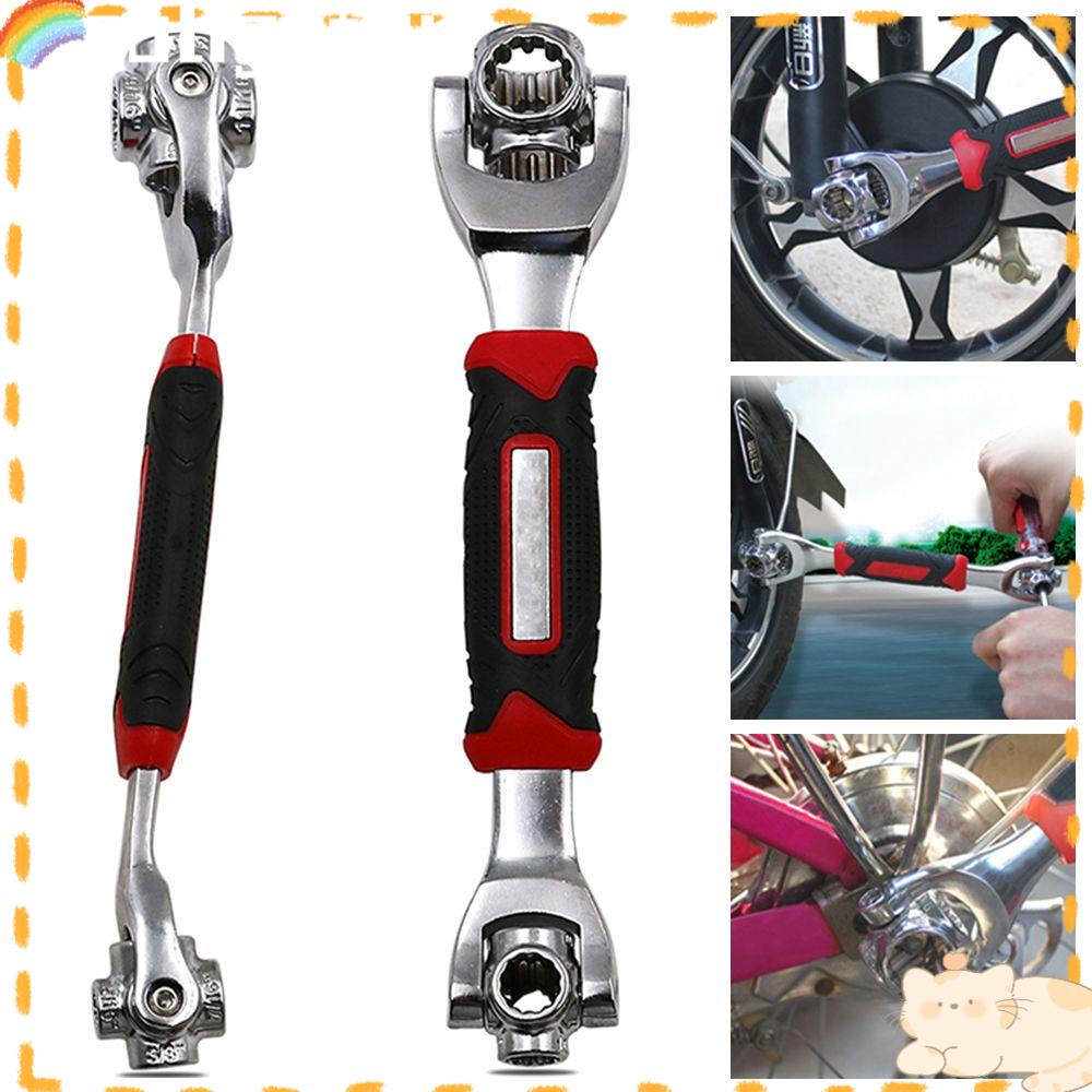 Solighter Ratchet Spanner Sepeda Rumah Kunci Pipa Multi-Fungsi Memperbaiki Tubing Wrench Aksesoris Bersepeda Hexagon Wrench