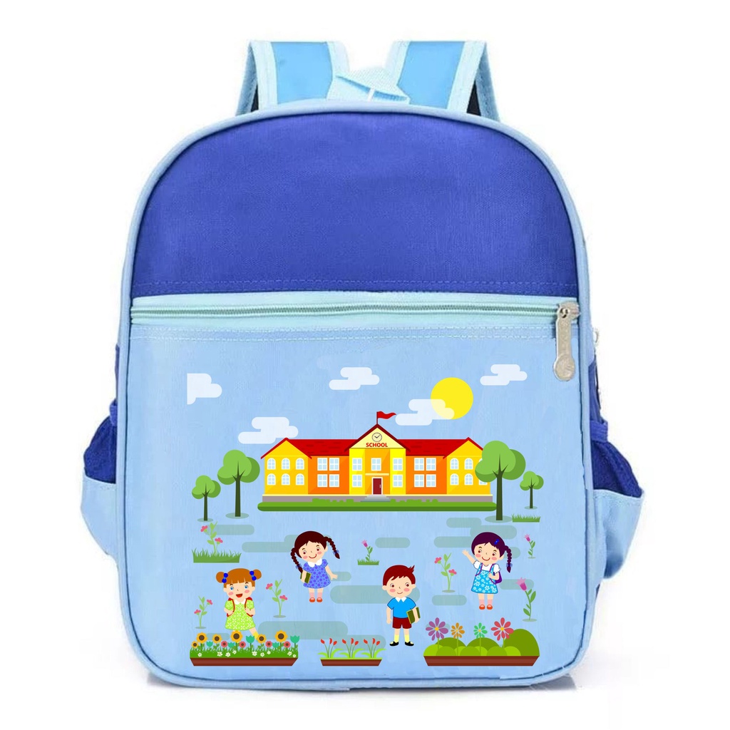 PVJ -Tas Ransel Anak Sekolah Laki-laki TK Paud dan SD Karakter Animasi Warna Biru