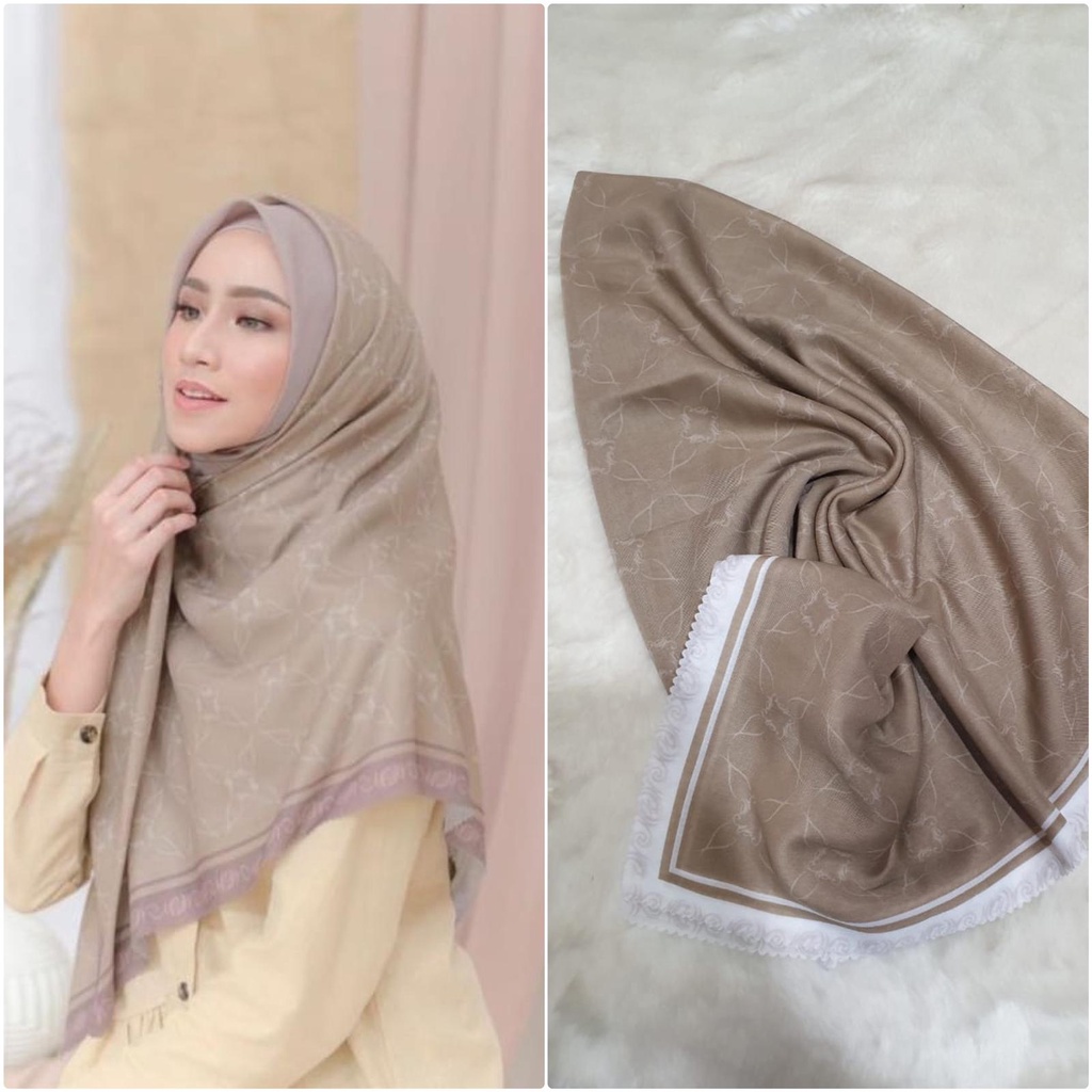 Hijab / Jilbab Segiempat Voal Premium Motif Mono Lama