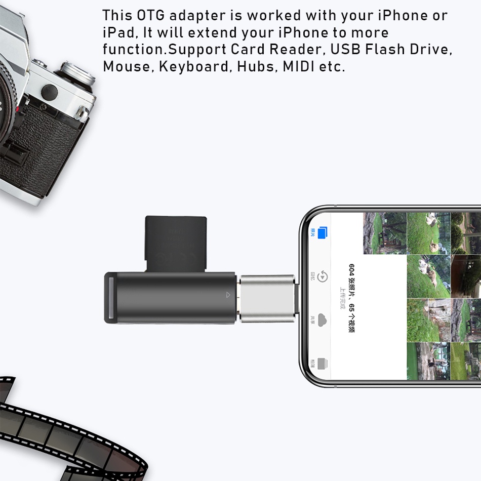 Actual【COD】OTG iPhone Lightning To USB 3.0 Converter Adapter/ OTG iPhone