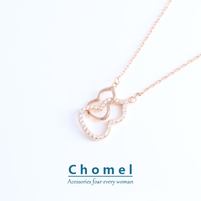 Kalung Model Double Gourd Hollow | Kalung Sterling Silver Dengan Liontin | Emas 18k | Sendok Garpu Bahan Stainless Steel | Aksesoris Rambut Untuk Wanita