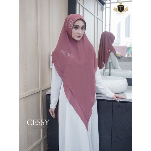 hijab payet / khimar cessy thewa hijab / jilbab instan / hijab dua layer / hijab syar'i TERLARIS