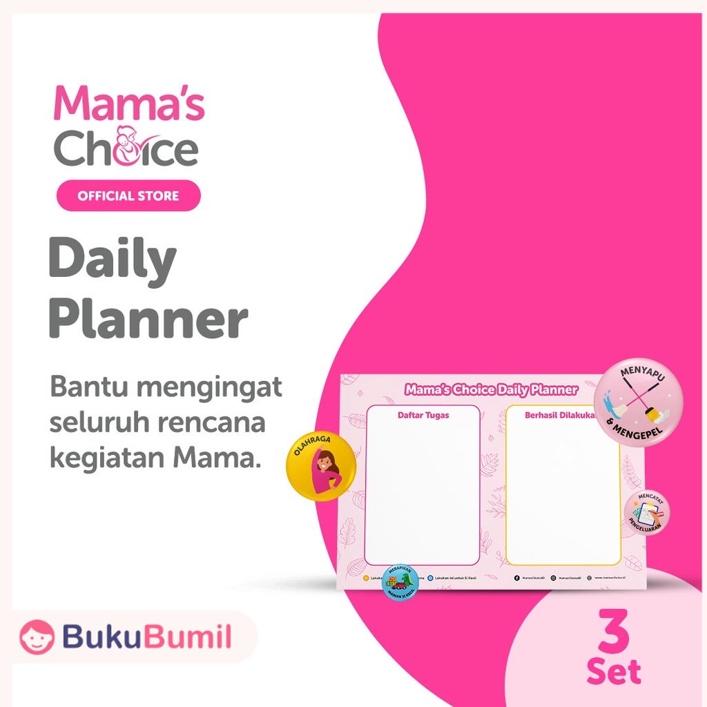 

Mama's Choice Daily Planner Board Perlengkapan Ibu Hamil, Bayi & Menyusui