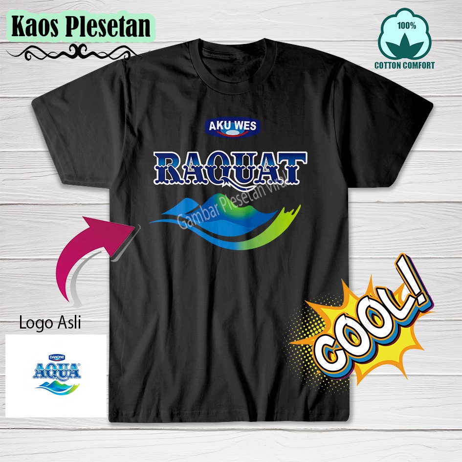 Kaos plesetan merk aqua