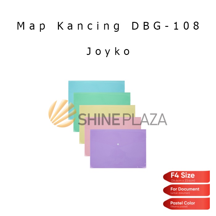 

Map Kancing Plastik F4 Joyko DBG-108 - File Button Folio Pastel Color