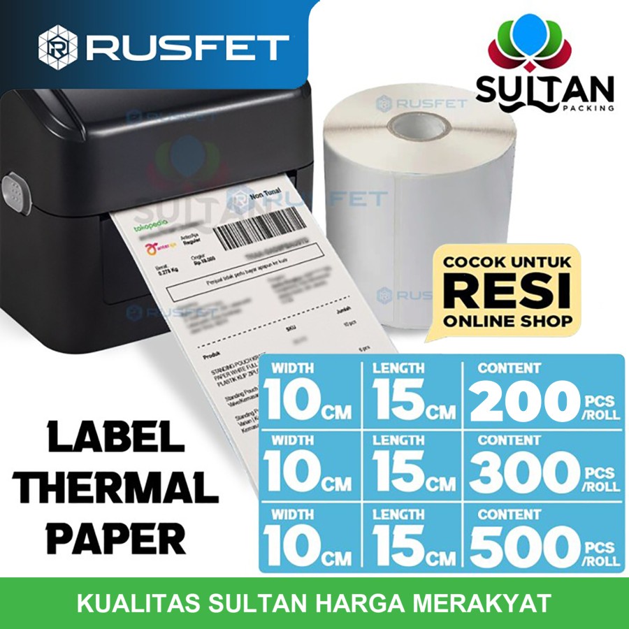 

Label Kertas Stiker Thermal Resi Paper sticker printer barcode Olshop